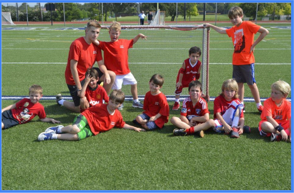 Young campers on the field
